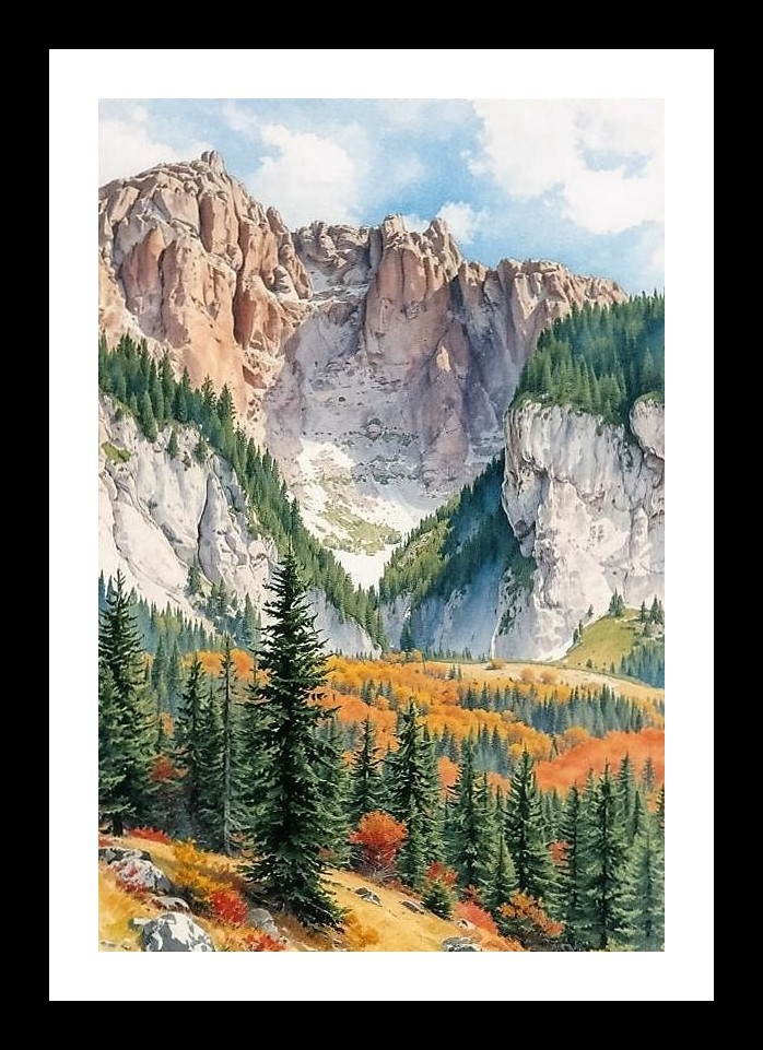 Majestic Mountainscape Portrait: Lush Foot of the Mountain Photo Frame With Photo, Wall Hanging Art, Wall Decor, Home Decor, Picture Frame | Size: 8 x 12 inches