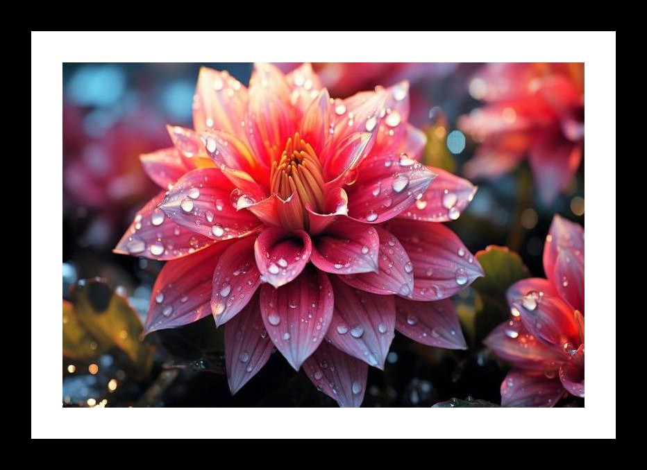 Dewy Dahlia in Morning Light - Stunning Photo Wall Art, Interior Accents, Framing Solutions, Residential/Commercial Decor, Premium Gifts | Size: 8 x 12 inches