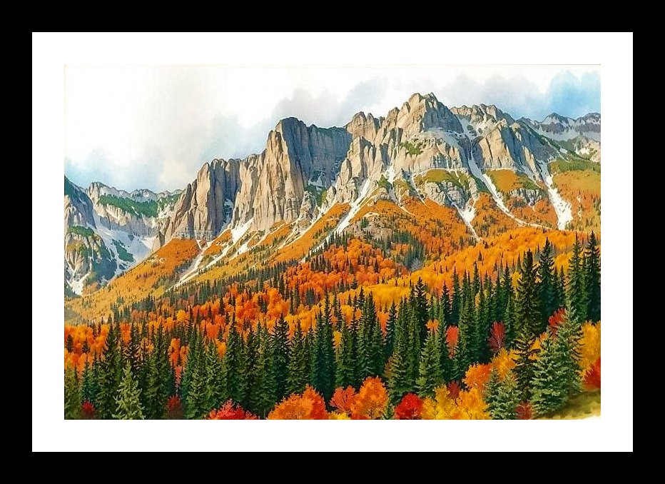 Majestic Mountain Landscape Portrait - Lush Foot Hills Art Photo Frame With Photo, Wall Hanging Art, Wall Decor, Home Decor, Picture Frame | Size: 8 x 12 inches