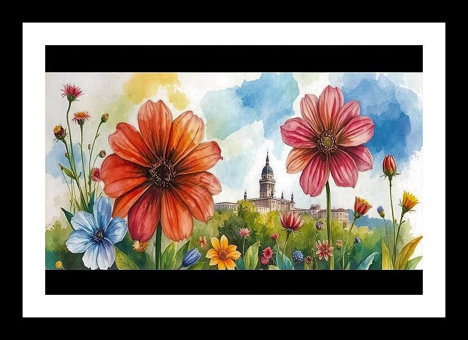 Floral Watercolor Portrait - Exquisite Flower Art. Wall Art, Interior Accents, Framing Solutions, Residential/Commercial Decor, Premium Gifts | Size: 8 x 12 inches